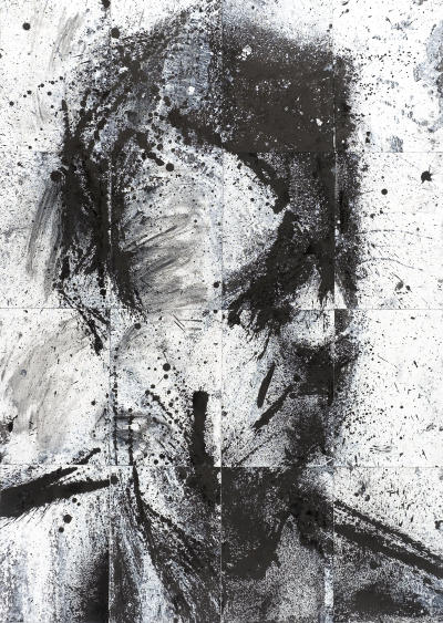 'Head of Donald 6' 2008. 99.2 x 70.5 cm. Ink and Acrylic on Paper.